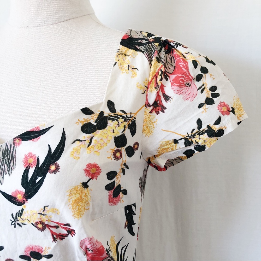REVIVAL Size 6 Pink Floral Galah Cotton Fit & Flare Rockabilly Dress Australian - Picture 4 of 12